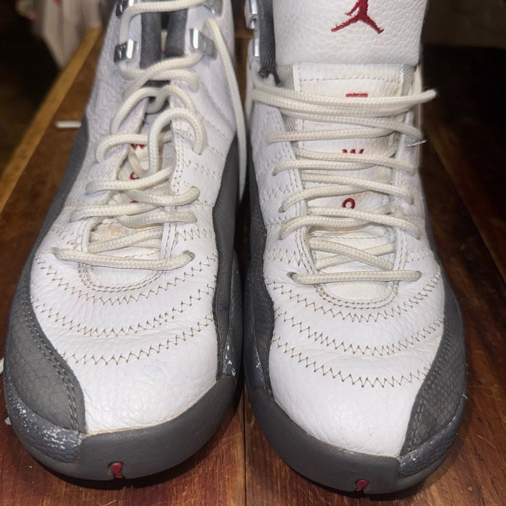 Jordan White and Gray Sneakers with Athletic Silhouette